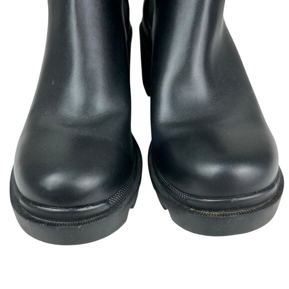 Steve Madden Amulet Rhinestone Chelsea Ankle Boots Black Size 8 Rubber Sole - Picture 2 of 9